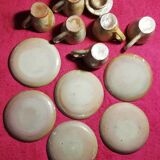 Set of 6 cups and under cups and teapot vered terracotta coffee