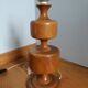 Turned wooden foot lamp from the 70s space age