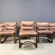 Vintage Asko Pajamies Finland Leather Plywood chairs, set of 6 - 1970s