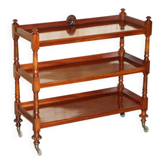 Mahogany library cart circa 1840 with three levels.