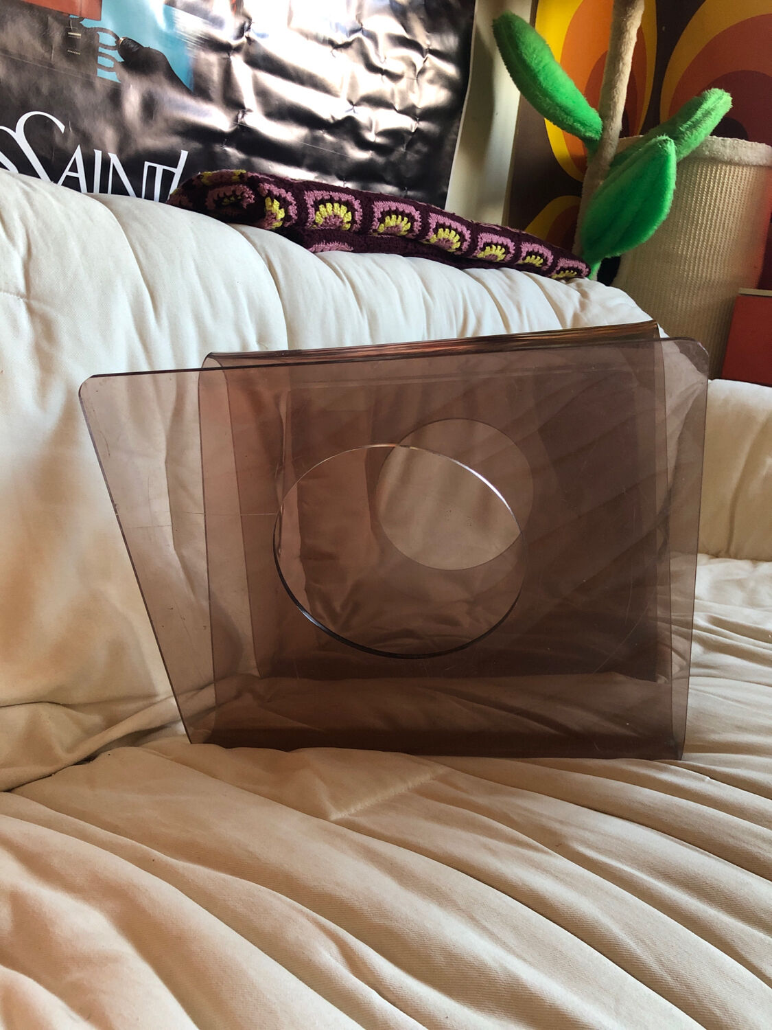 Michel Dumas plexiglas magazine rack for Roche Bobois