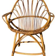 Set of 6 rattan armchairs from the 1960s, France.