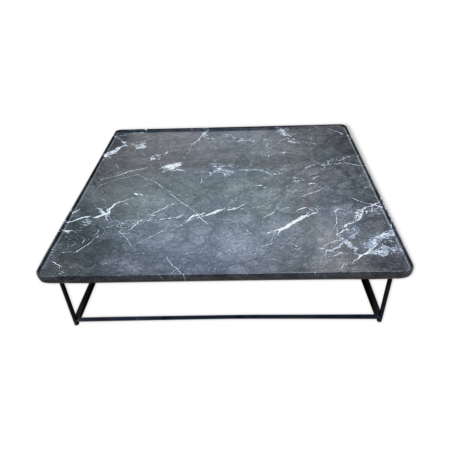 Torei square table Carnico gray marble - H 31