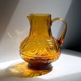 Amber colored Italian Carafe by MCM Empoli 1970s