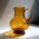 Amber colored Italian Carafe by MCM Empoli 1970s