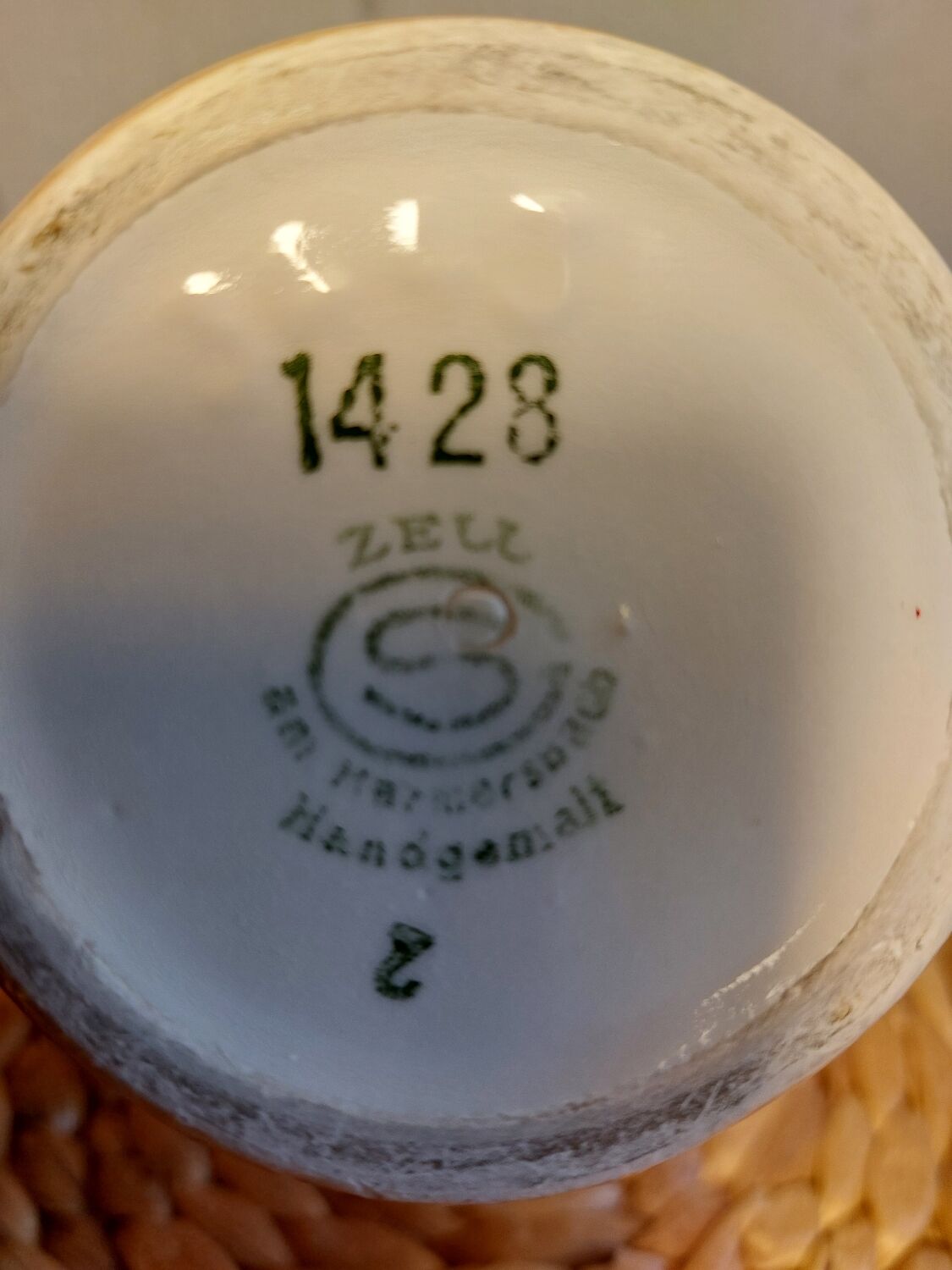 Hand painted Zell ceramic vase