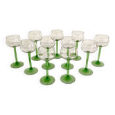 11 Alsace crystal wine glasses