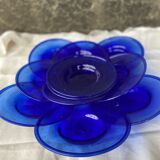 Blue colbat plates in blown glass