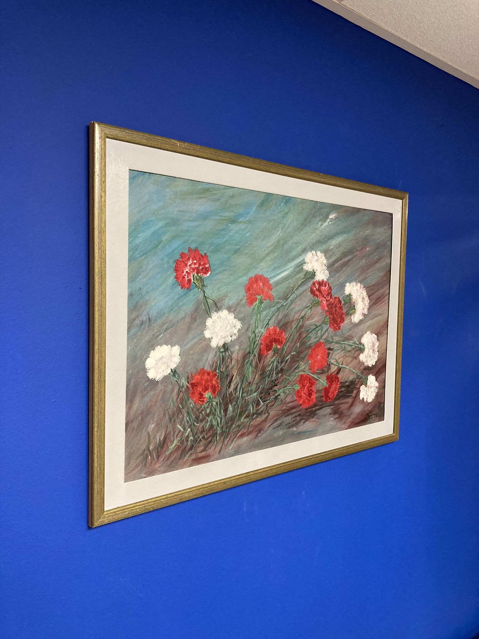 Peinture vintage aux oeillets
