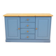 Vintage blue sideboard with 4 drawers and 2 doors - Scandinavian style Sweden 1960