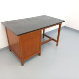 Vintage oak desk from the 1960s.
