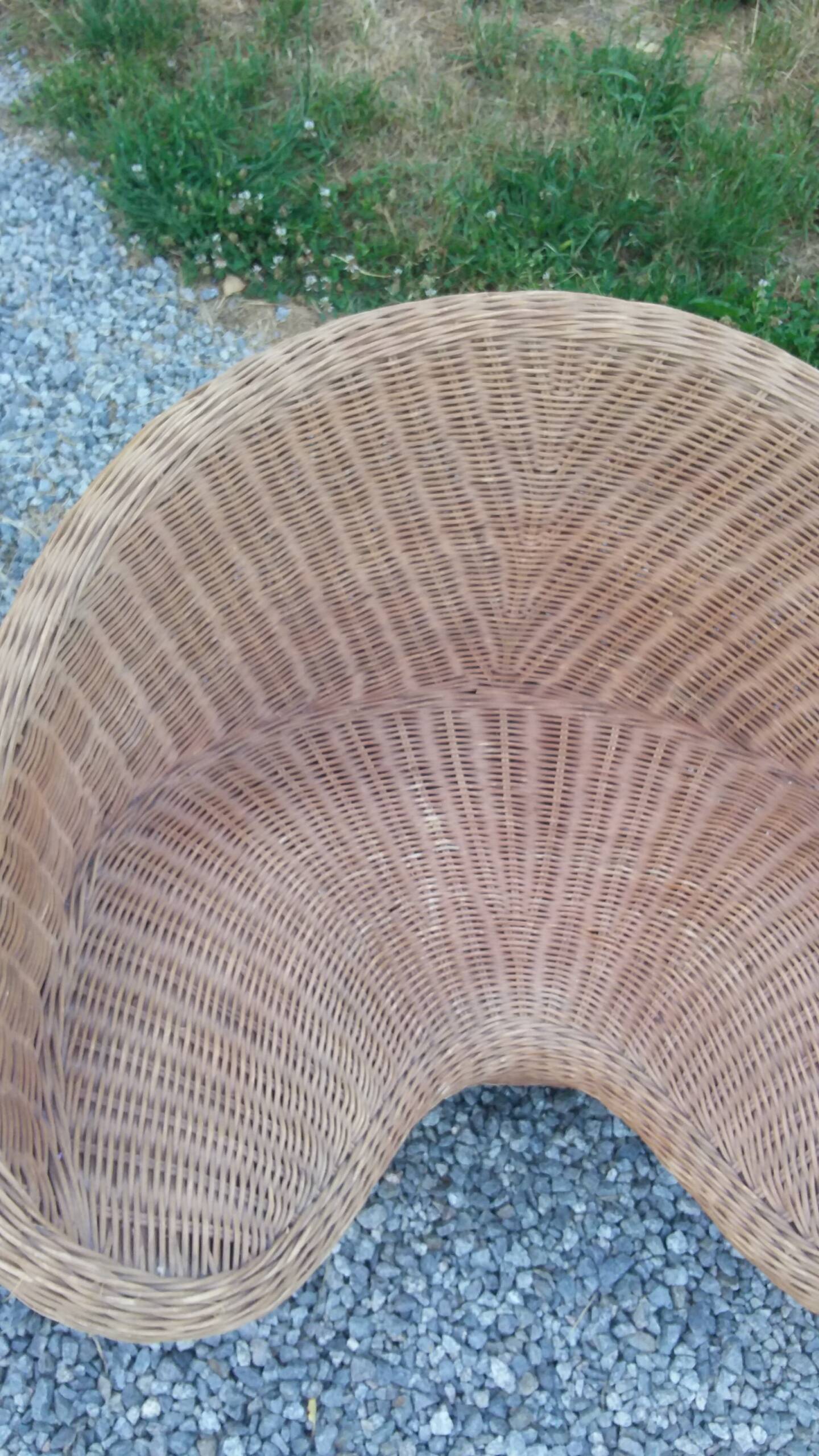 Rattan armchair and rattan coffee table from the 70s