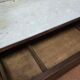 Vintage wooden toilet commode with marble top.