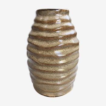 SF enamelled sandstone vase