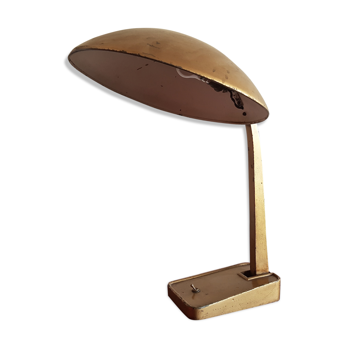 Gold painted metal table lamp