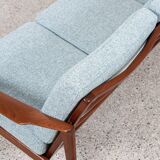 Midcentury Danish sofa set in teak by Ib Kofod Larsen - with new fabric