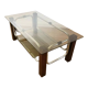 Coffee table 70 double smoked glass tray
