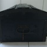 Ancien coffre de voyage 19ème siècle en bois