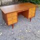 Scandinavian style mahogany 60s desk 7 drawers