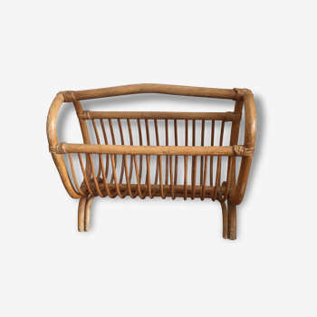 Magazine rack in bamboo and rattan