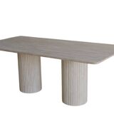 Table à manger rectangulaire Olympia - Travertin Naturel