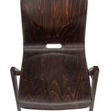 Pagholz Galvanitas S22 stackable school chair dark brown