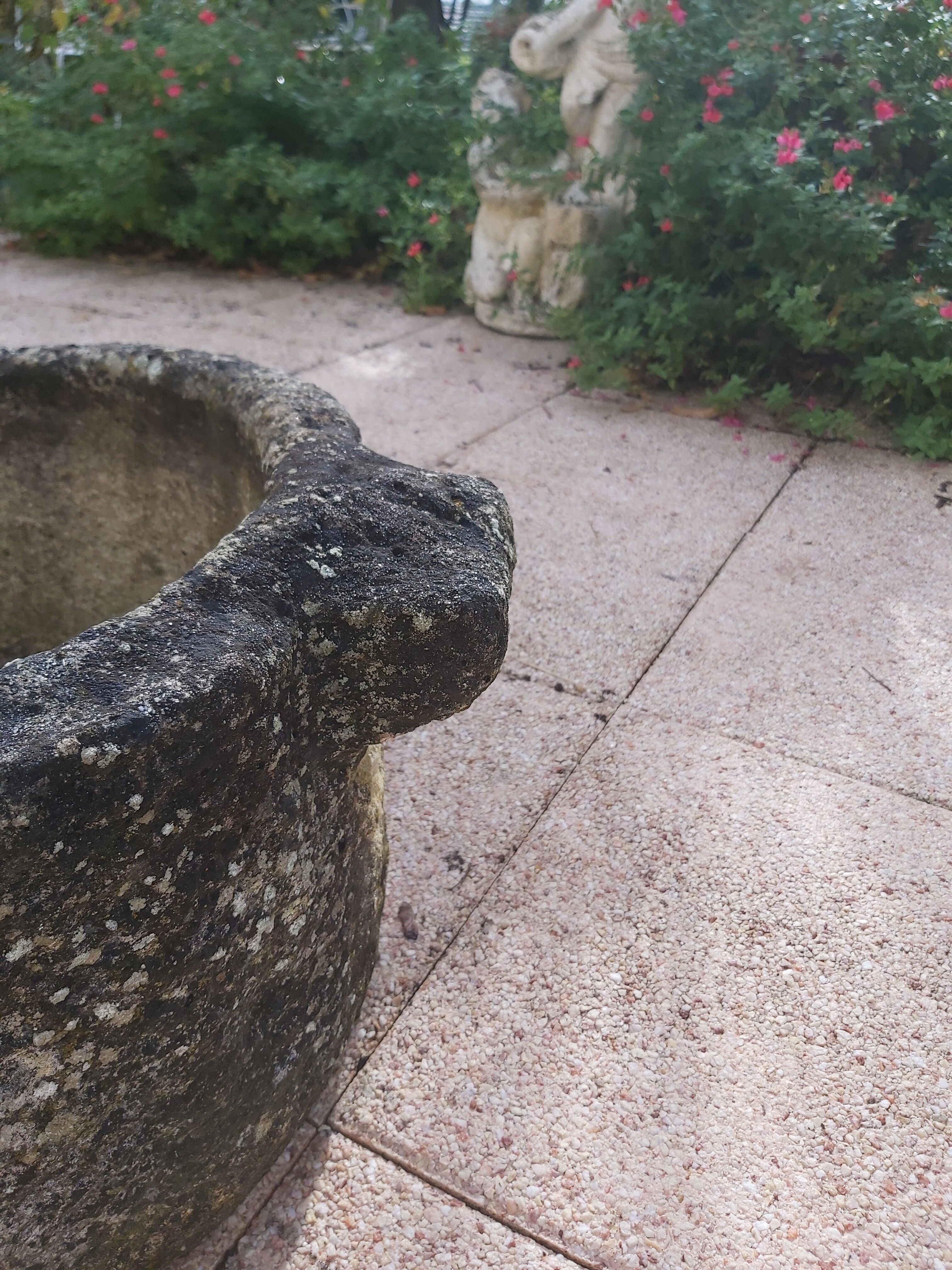 Former trough stone planter