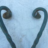 2 wall coat rack in wrought iron with 4 hooks
