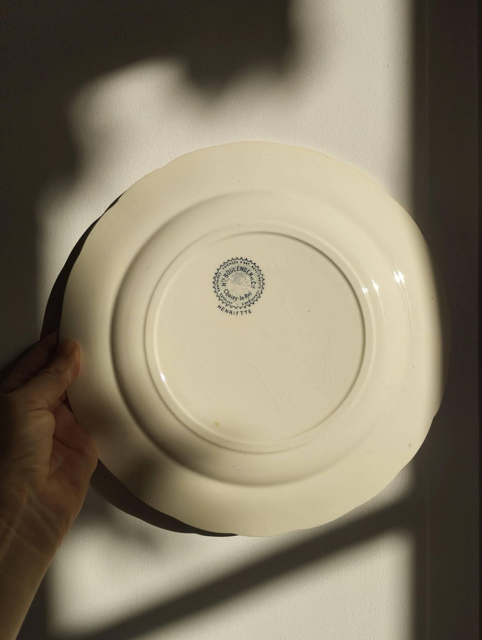 "Henriette" - 6 flat plates made of ironstone HB Choisy-le-Roi