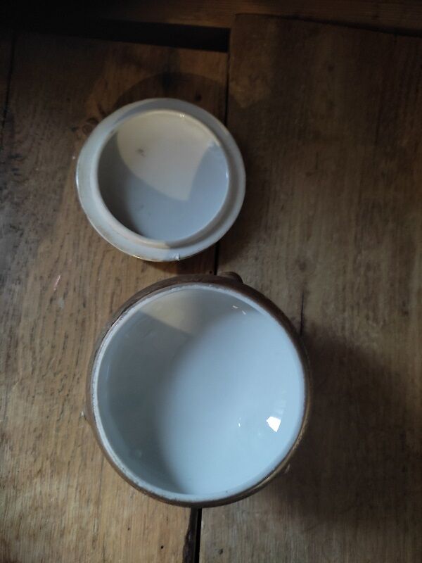 Bonbonnière pedestal table holder rings porcelain limoge