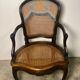Convertible armchairs Louis XV era in walnut moulded and cannes