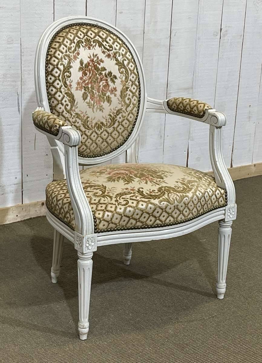 1970s Louis XVI style cabriolet armchair