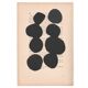 Collage on book page - abstract painting B129 black signed Eawy
