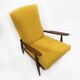1960s High Back Yellow Bouclé Lounge Armchair Vintage Midcentury Lounge