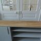 Furniture, vintage bookcase re-enchanted in verdigris, wooden top.