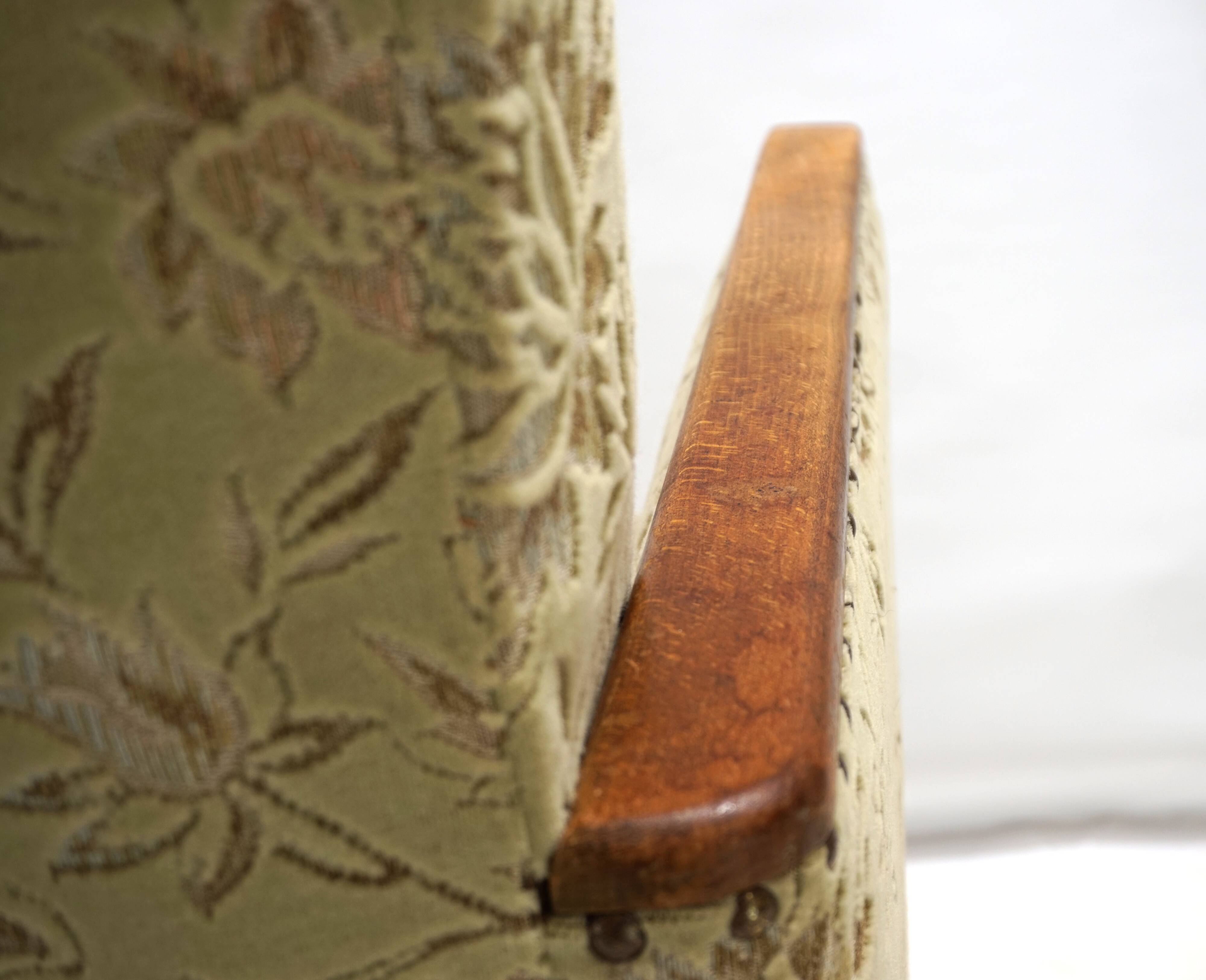 Fauteuil de salon Art Déco en jacquard de velours, 1930