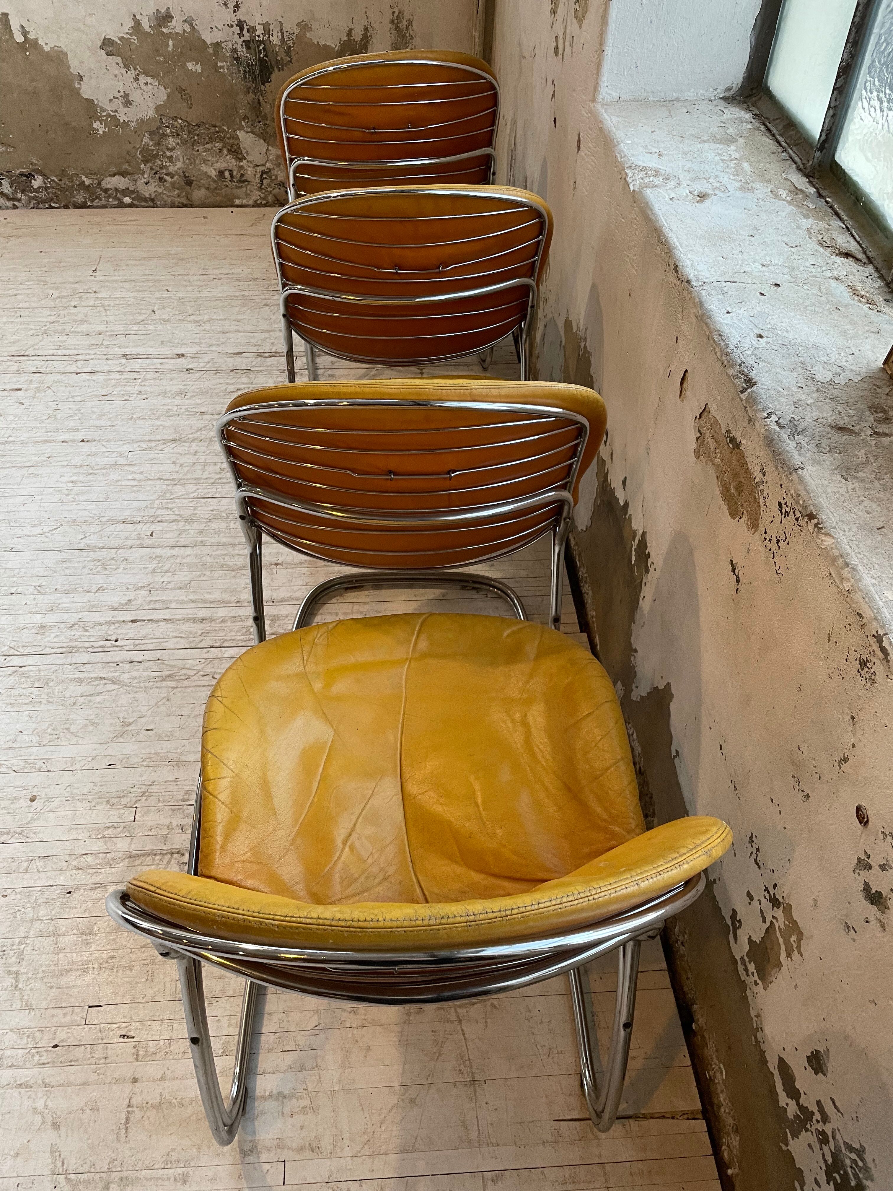 4 chairs Rinaldi "Sabrina" yellow leather