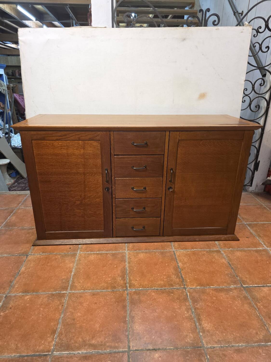 Vintage oak enfilade from the 1960s.