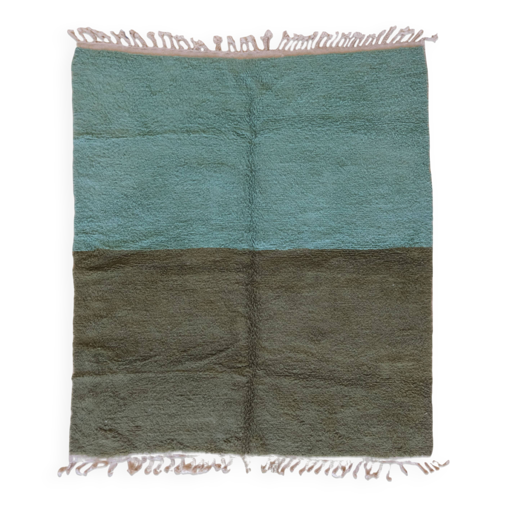 Monochrome green and turquoise rug - 265 x 223 cm