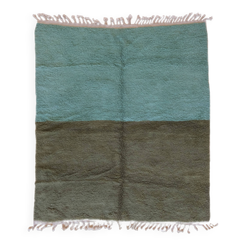 Monochrome green and turquoise rug - 265 x 223 cm