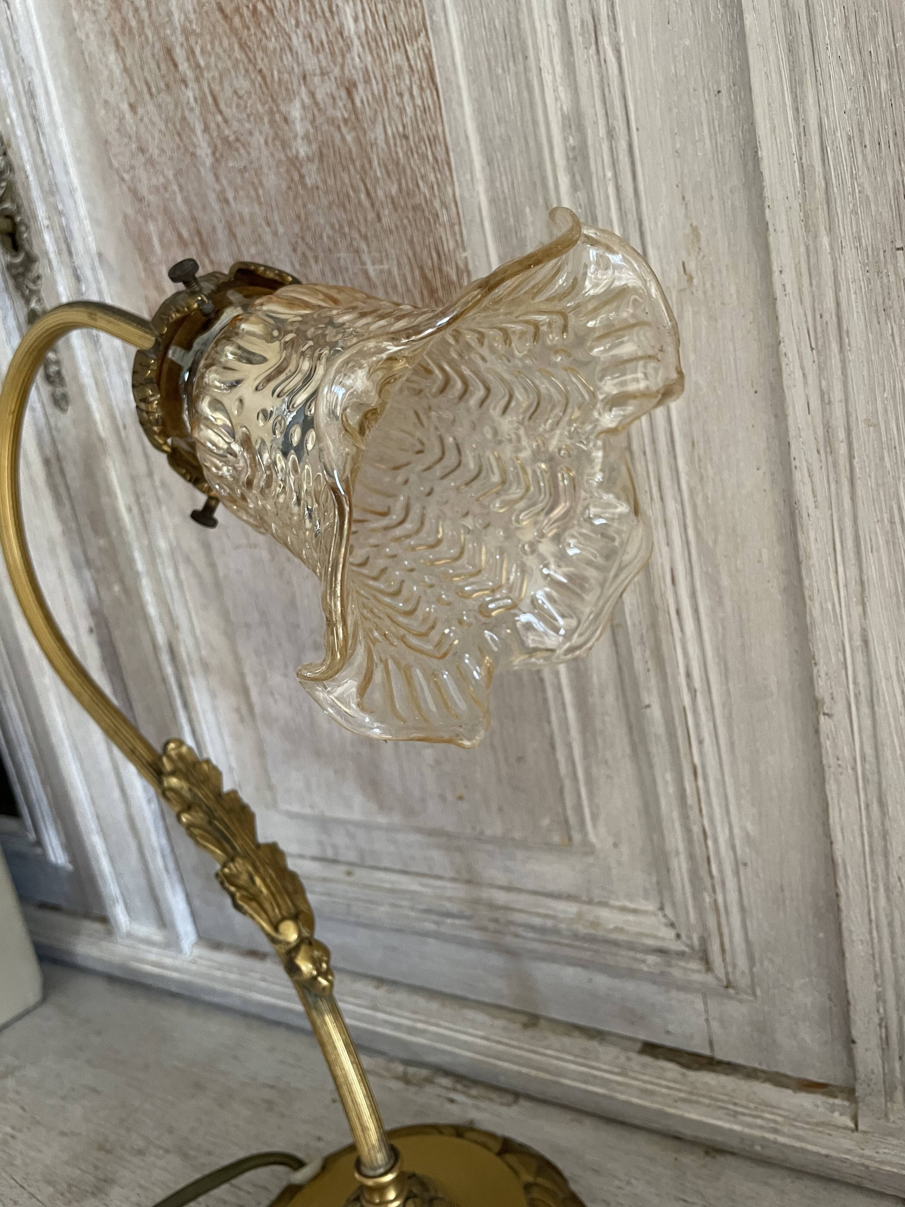 Tulip lamp gooseneck Art Deco