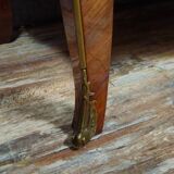 Curved Louis XV style armoire with floral marquetry, 20th century period.