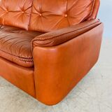 Canapé 2 places vintage danois en cuir cognac du milieu du siècle par Sigurd Resell