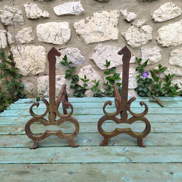 Paire de chevets fonte de fer années 60 cheval