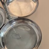 Silver-plated tripartite serving dish – Art Nouveau style – hallmark R*M 15