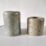 Atelier Olima, 2 stone candle holders from Gabon design 60s - 70s