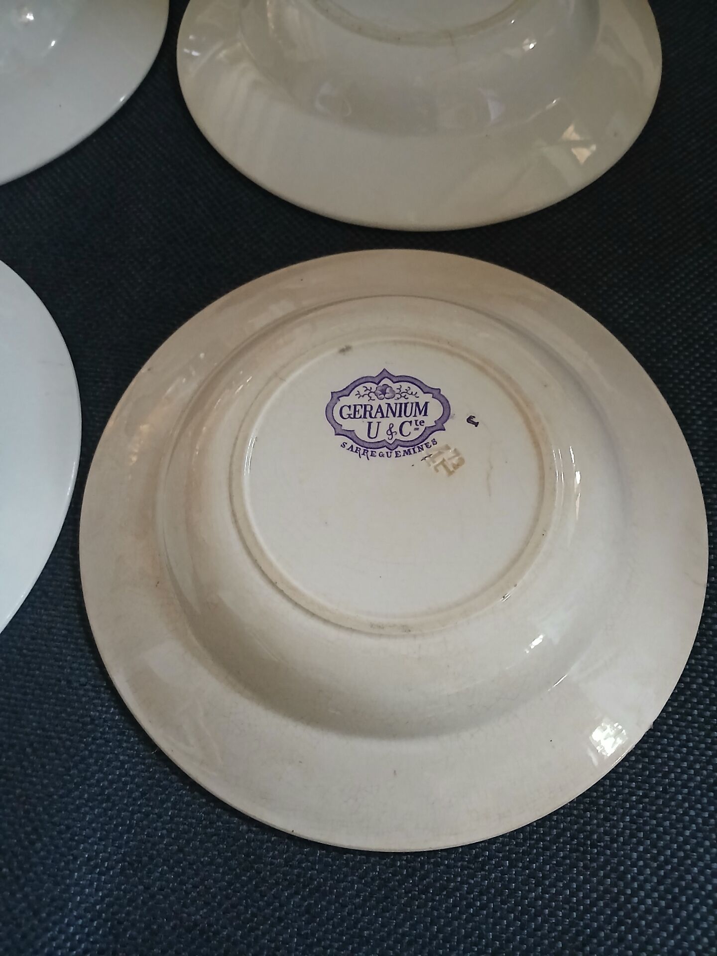 4 antique deep plates in ironstone