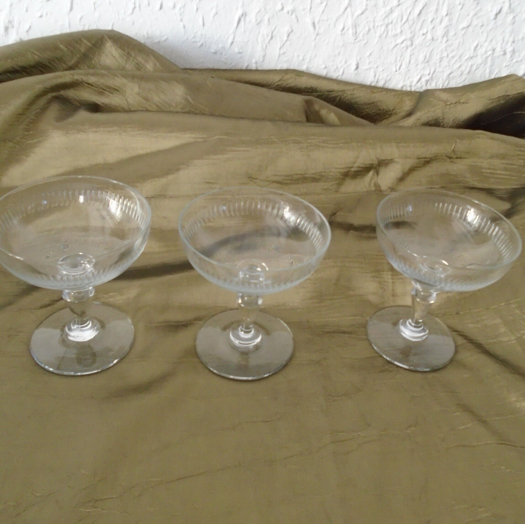 3 cups a champagne anciennes christallin glass renaissance shape