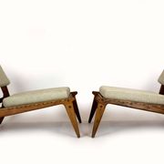 Restored Mid-Century Scandinavian Hunting Chairs by Kristiansson, 1950s