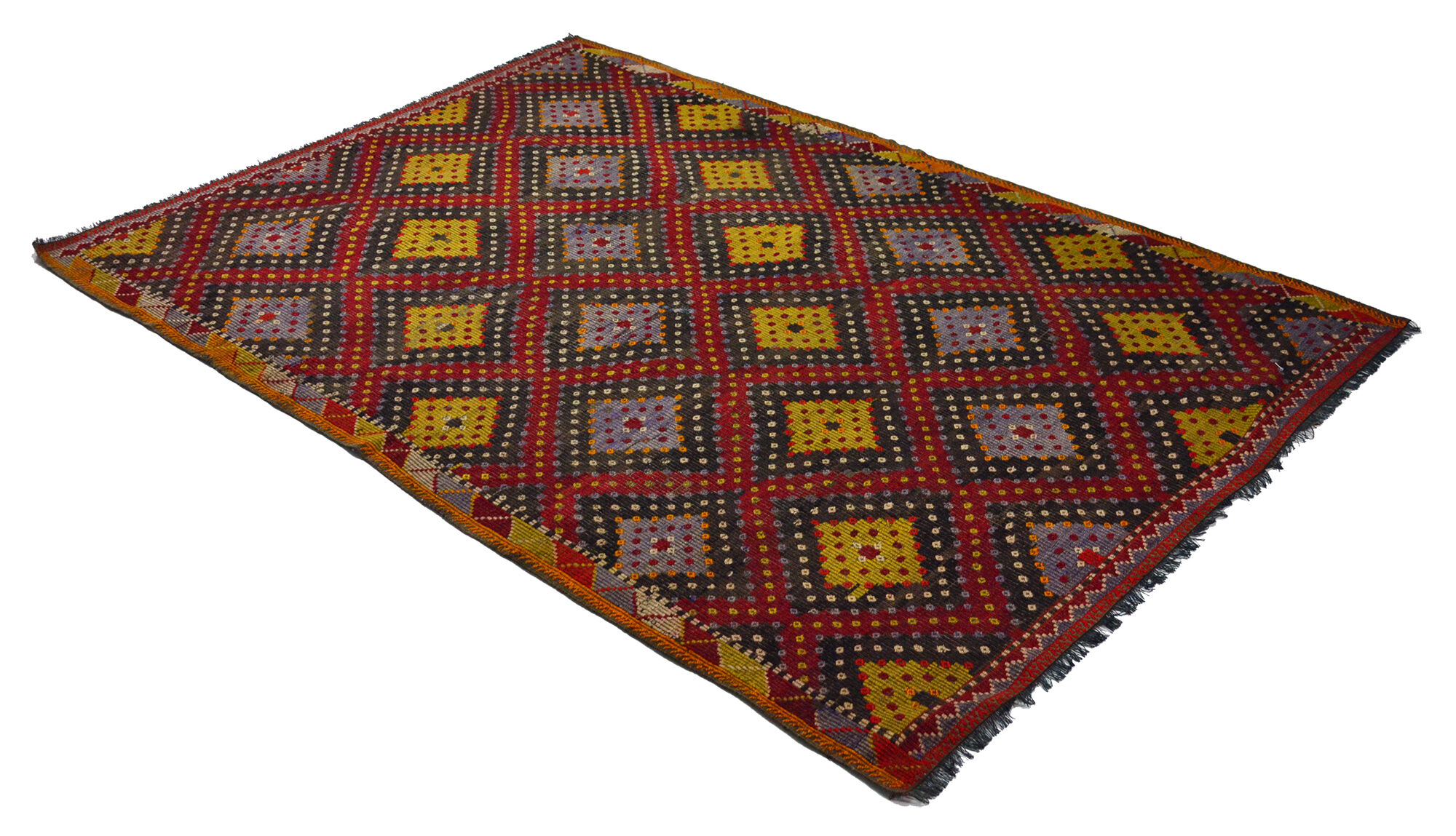 Anatolian handmade kilim rug 272 cm x 191 cm